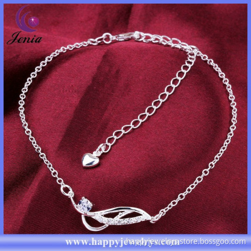 Factory direct price wholesale alibaba 925 silver plated anklet jewelry fashion (CA036-B)